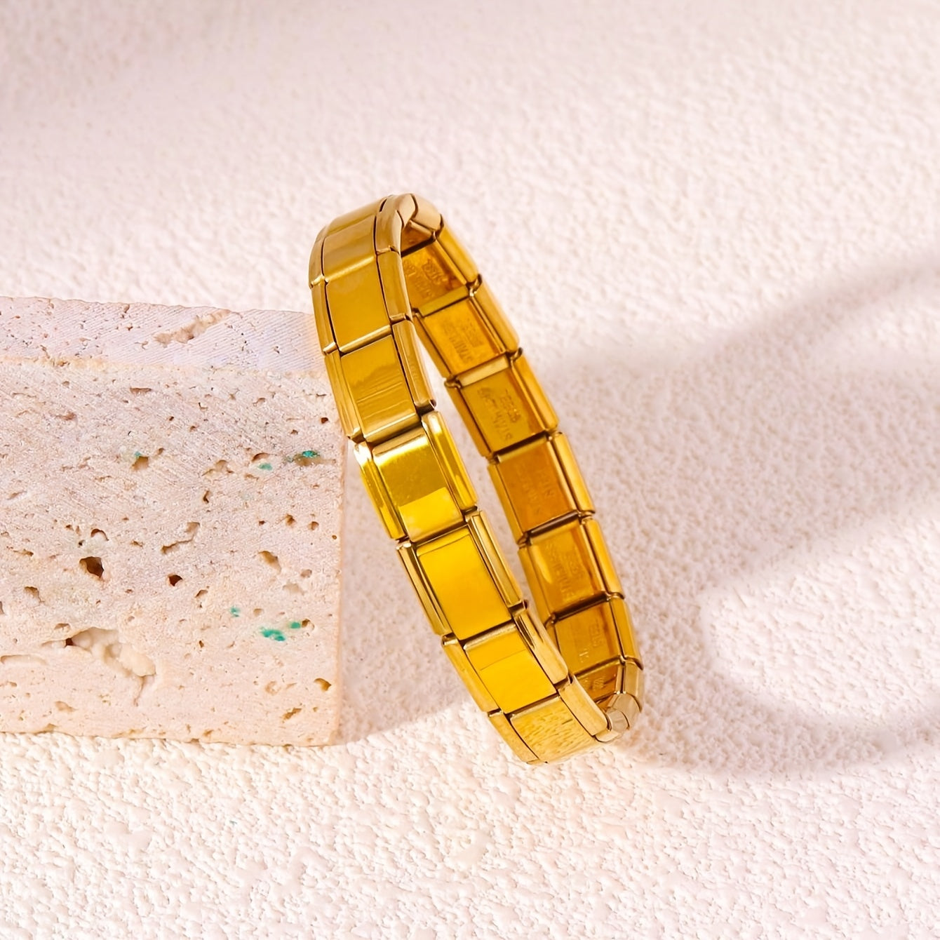 Elastic Chain Bracelet - 9mm - Golden